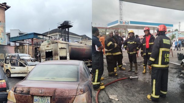 Gas Explosion Cause Massive Fire Incident at Mobil Oil Filling Station in Ikeja