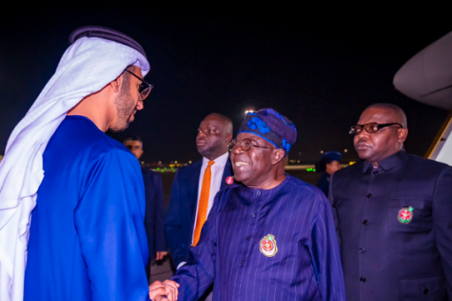 Tinubu Arrives Abu Dhabi for ADSW 2025 Summit